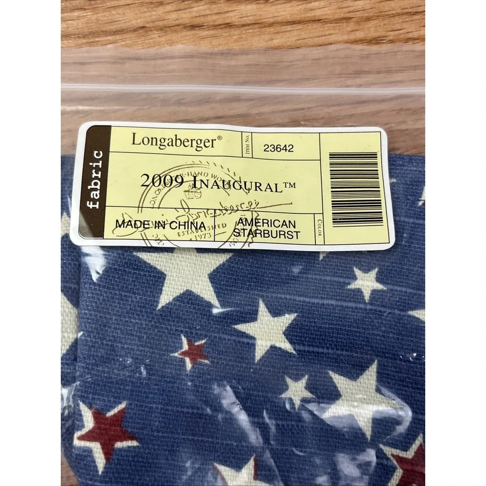 Longaberger Fabric Liner for 2009 Inaugural Basket  American Starburst NEW 23642